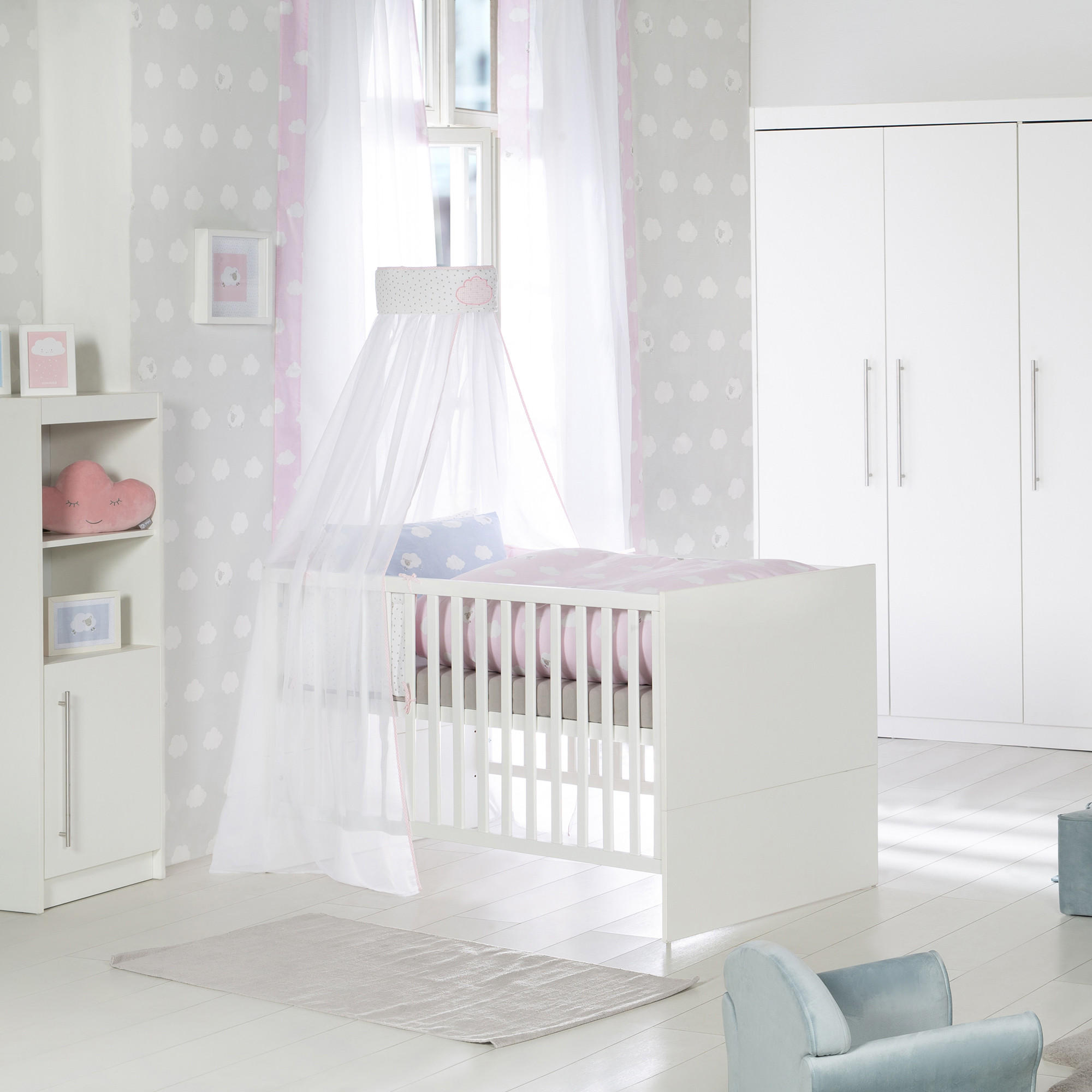 BABYBETT Maren 70 x 140 cm - Weiß, Holzwerkstoff (70/140cm) - Roba