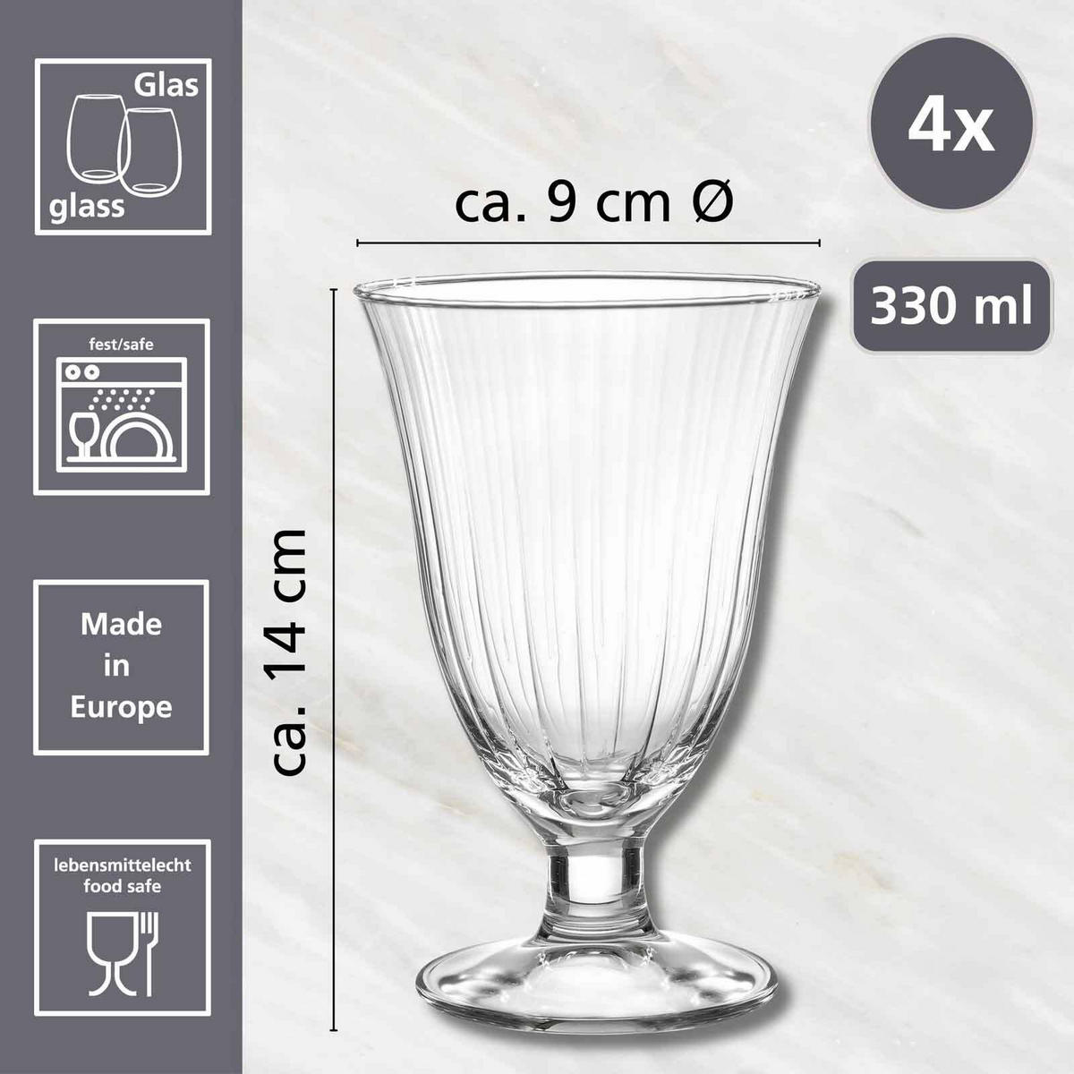 WASSERGLÄSER Perpetuo transparent 330 ml 4er Set - Transparent, Glas (0.33L) - Ritzenhoff Breker