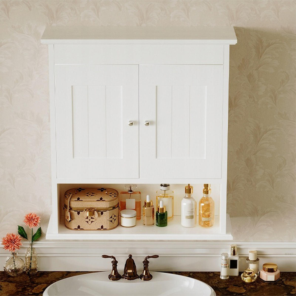 HÄNGESCHRANK, weiss 55/19/60 xm - Weiß, Holzwerkstoff (55/60/19cm)