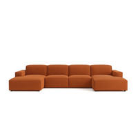 ECKSOFA Cursal U-Form, Stoff Poso, Kupfer - Orange, Holz (364/166cm) - Kaiser Möbel
