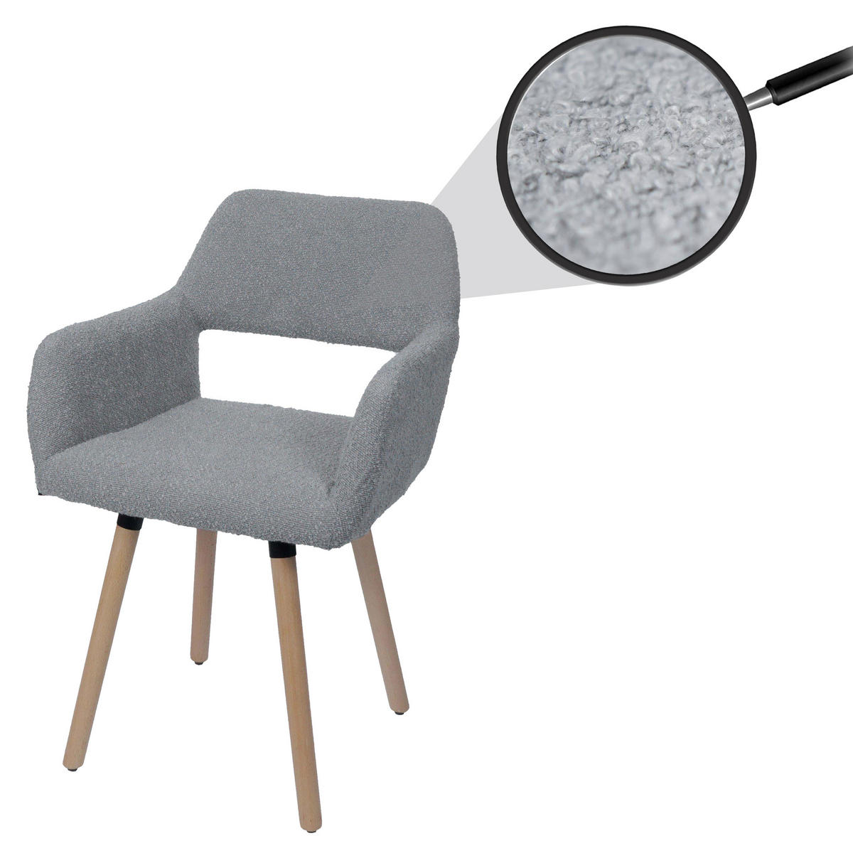 ESSZIMMERSTUHL Grau - Grau, Textil (56/80/53cm) - MCW