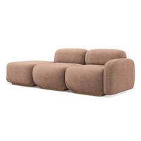 3-SITZER SOFA Bouclé Stoff Pink - Pink/Hellrosa, Holz/Textil (258/73/95cm) - Makamii