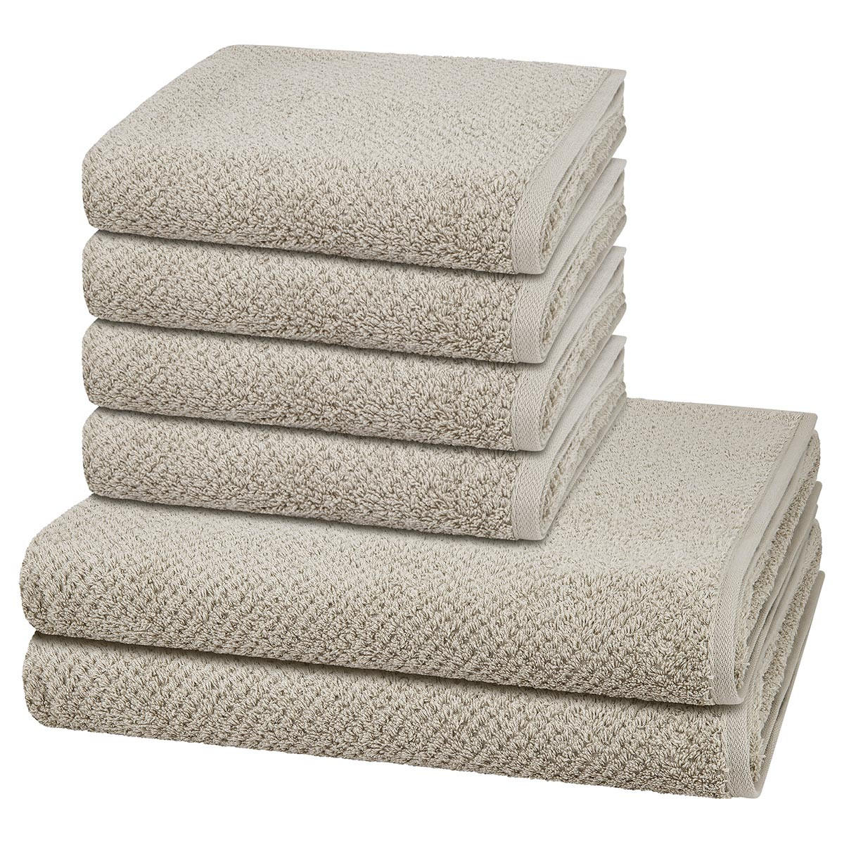 FROTTIERSET Pure 6-teilig - Hellgrau, Textil (50/100cm) - Cawö