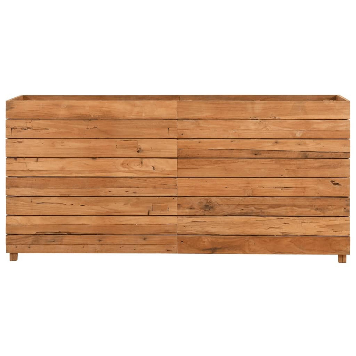 HOCHBEET 150x40x72 cm Teak Altholz und Stahl - Braun, Holz (150/72/40cm) - furnicato