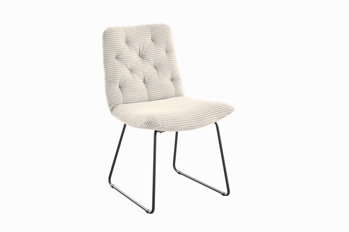 ESSZIMMERSTUHL NEW CHARME Cremeweiß Cord - Creme, Textil (52/87/66cm) - KAWOLA