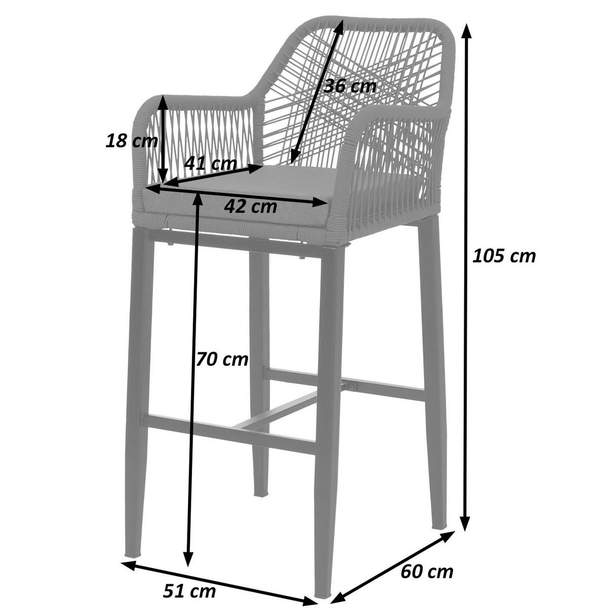 BARHOCKER Cremeweiß - Weiß, Textil (51/105/60cm) - Jamb