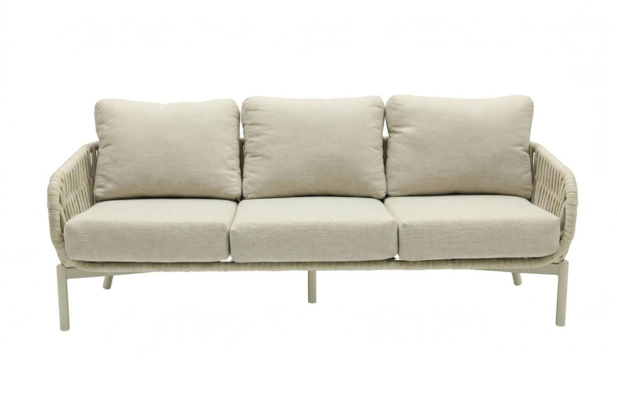 LOUNGESOFA Malte 67x202x82 cm, Kunststoff, Taupe - Taupe, Kunststoff/Metall (202/67/82cm) - dasmöbelwerk