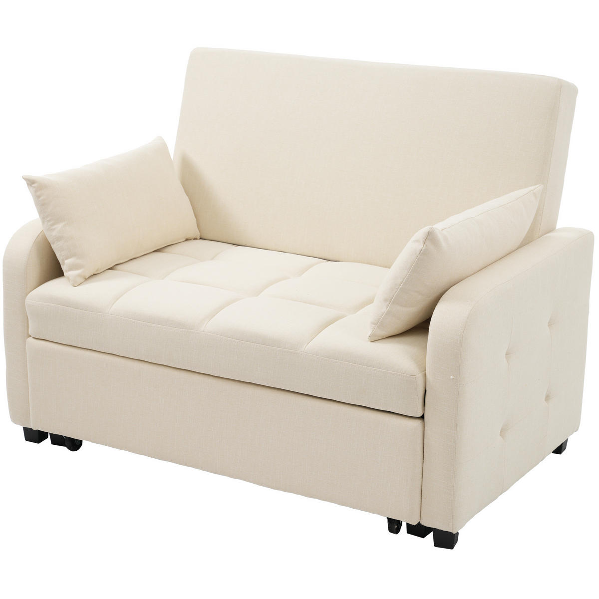 SCHLAFSOFA klappbar mit verstellbarer Rückenlehne 127 x 75 cm Beige - Beige, Metall (75/94/127cm) - Meubliv