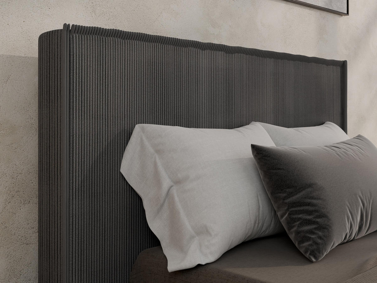 POLSTERBETT SANA 100x200cm Elegantes Polsterbett für modernen Wohnstil , 7-Zonen-Taschenfederkernmatratze mit kokos ARLAN (21 cm), braun - Dunkelgrau, Holz (100/200cm) - Panda Möbel