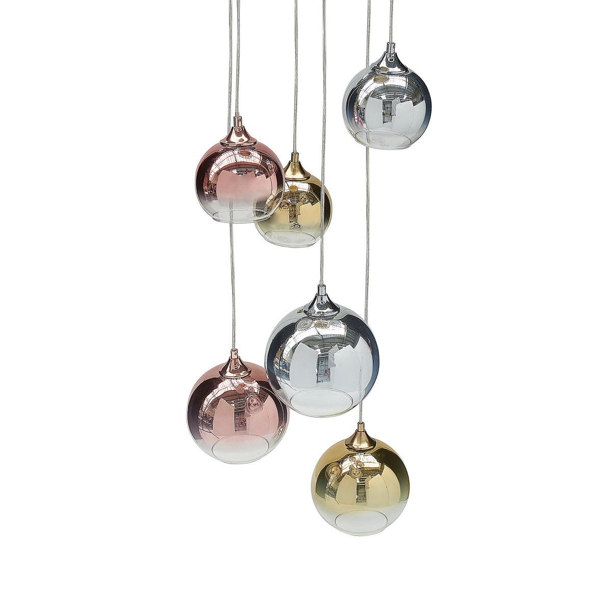 HÄNGELEUCHTE Tooma 35/35/150 cm - Multicolor, Glas (35/35/150cm) - Beliani