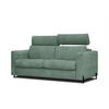SOFA MEZO 3-Sitzer mit Schlaffunktion, grün - Schwarz/Grün, Holz/Textil (232/90/107cm) - Courtois Laville
