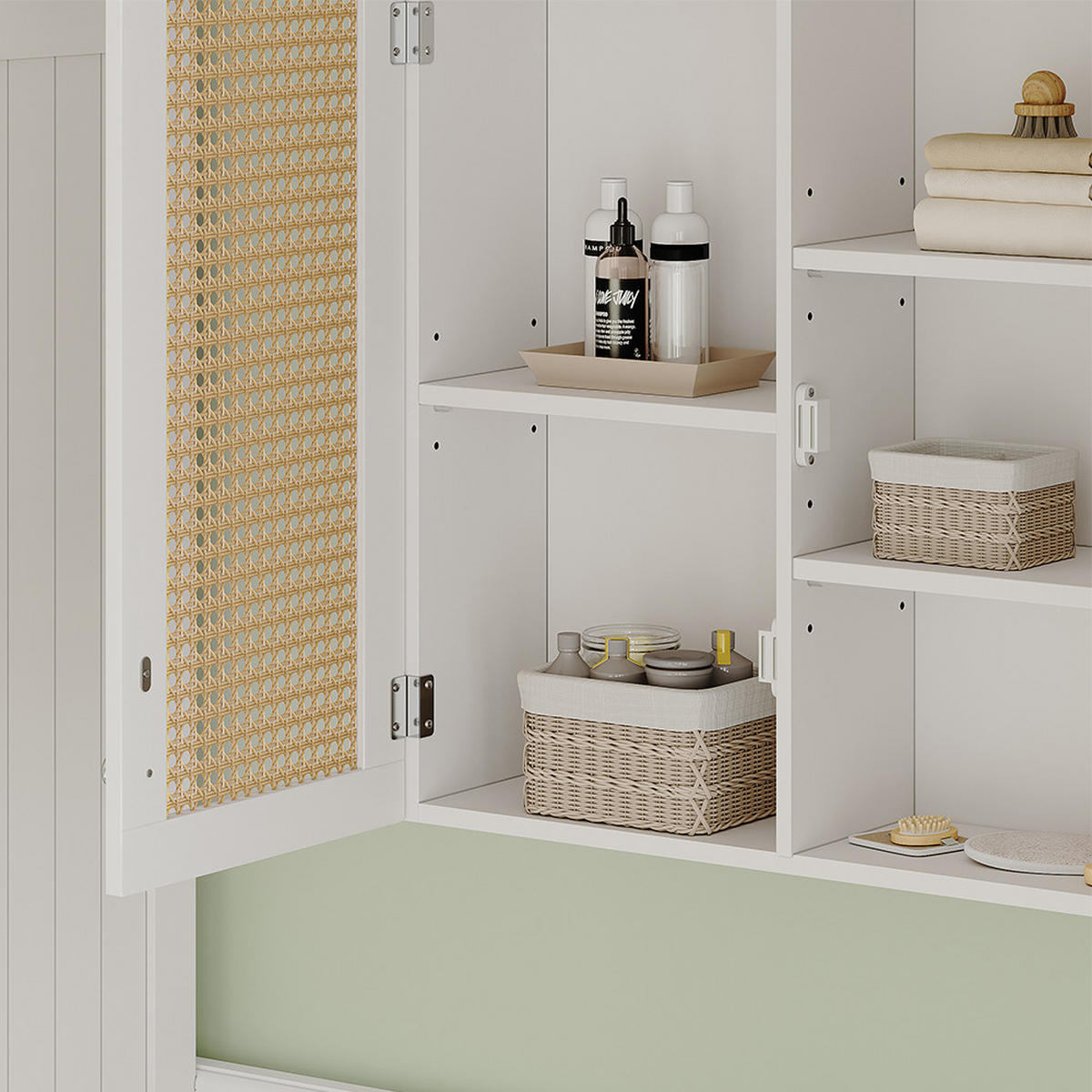 BADSPIEGELSCHRANK Rosario Weiß 68 x 49 cm mit 2 Türen - Weiß, Holzwerkstoff (68/49/16.5cm) - Vicco