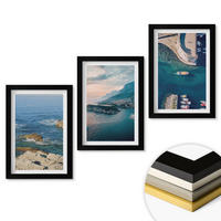 WANDBILDER 3er-Set - 20x30 cm Schwarzer Rahmen - Meerblick, Klippen, Häfen - Schwarz, Kunststoff (20/30cm) - ArtPrintCave