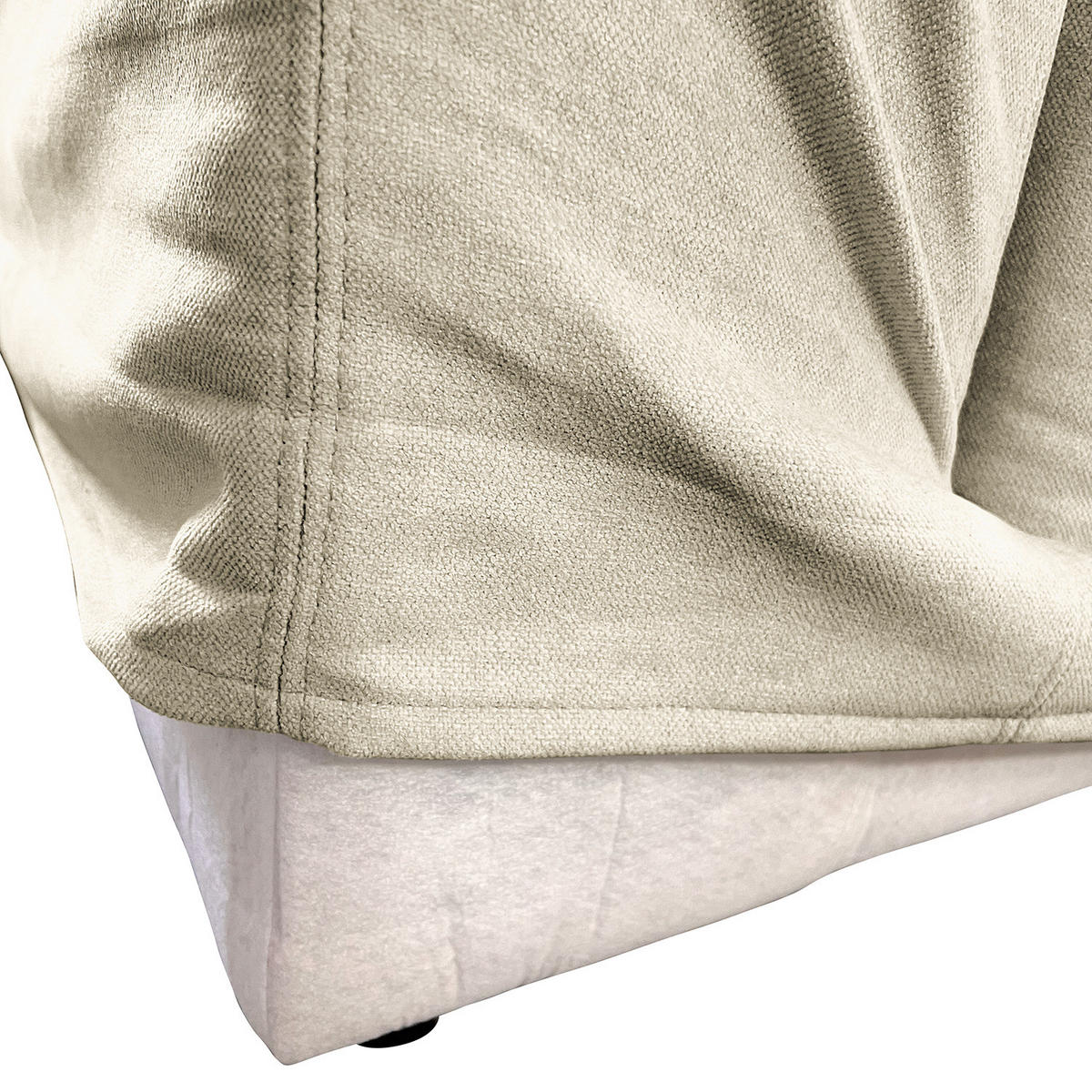 WECKSELBEZUG für Polsterhocker - Webstoff - Creme, Textil (60/40cm) - home24