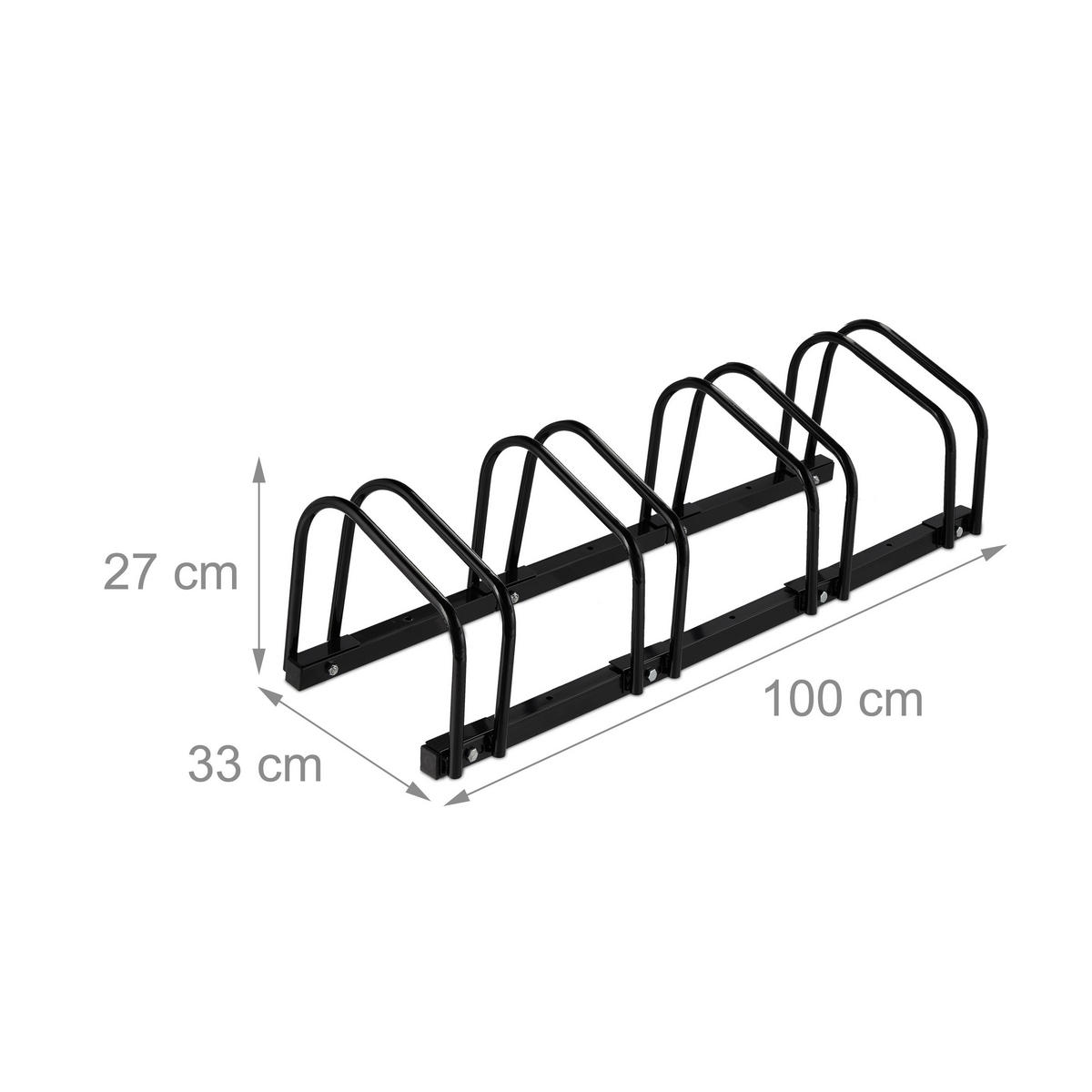 STALAK Crna za 4 bicikla čelik 27x100x33 cm - crna, metal (100/27/33cm) - Relaxdays