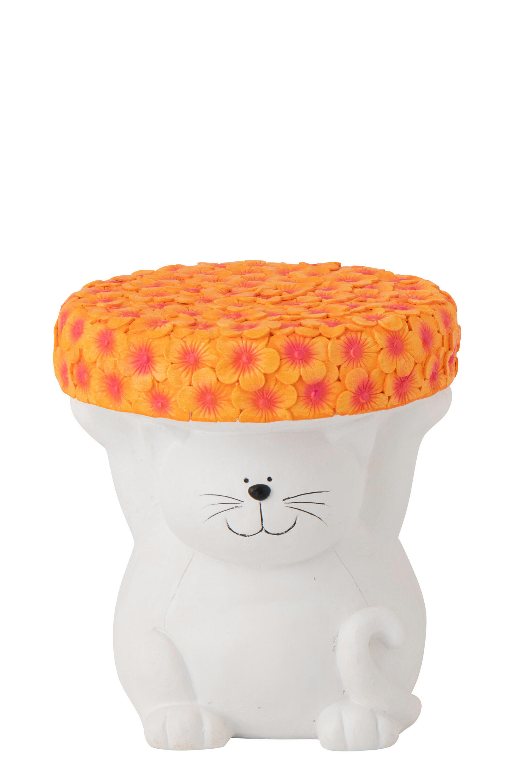 BEISTELLTISCH KATZE Weiß - Weiß, Glas/Naturmaterialien (32.5/32.5/34.5cm) - J-Line