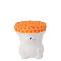 BEISTELLTISCH KATZE Weiß - Weiß, Glas/Naturmaterialien (32.5/32.5/34.5cm) - J-Line