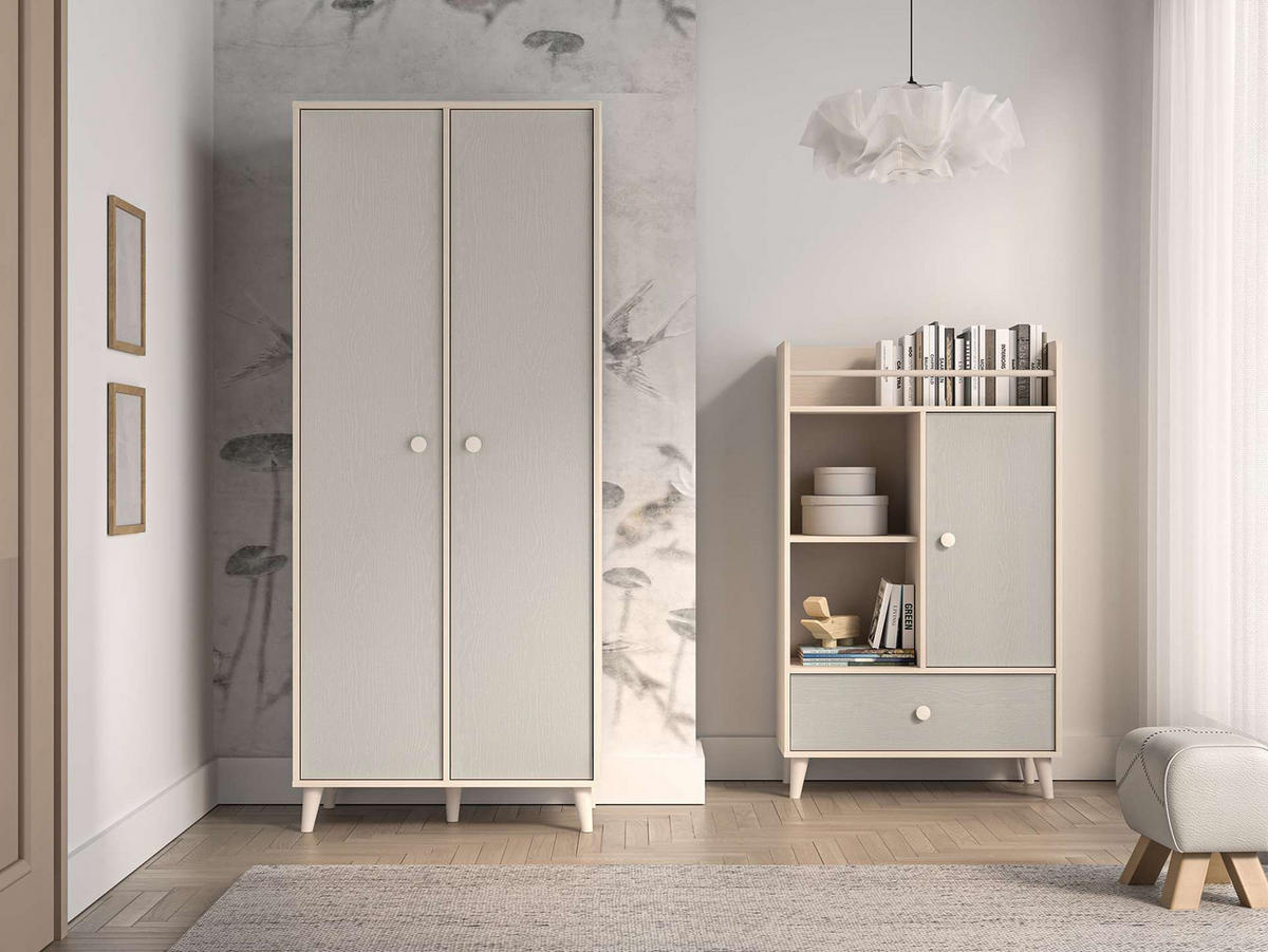 KLEIDERSCHRANK – 80 cm – Mevel – Grau - Grau, Holzwerkstoff (80/190/51cm) - hi-markt