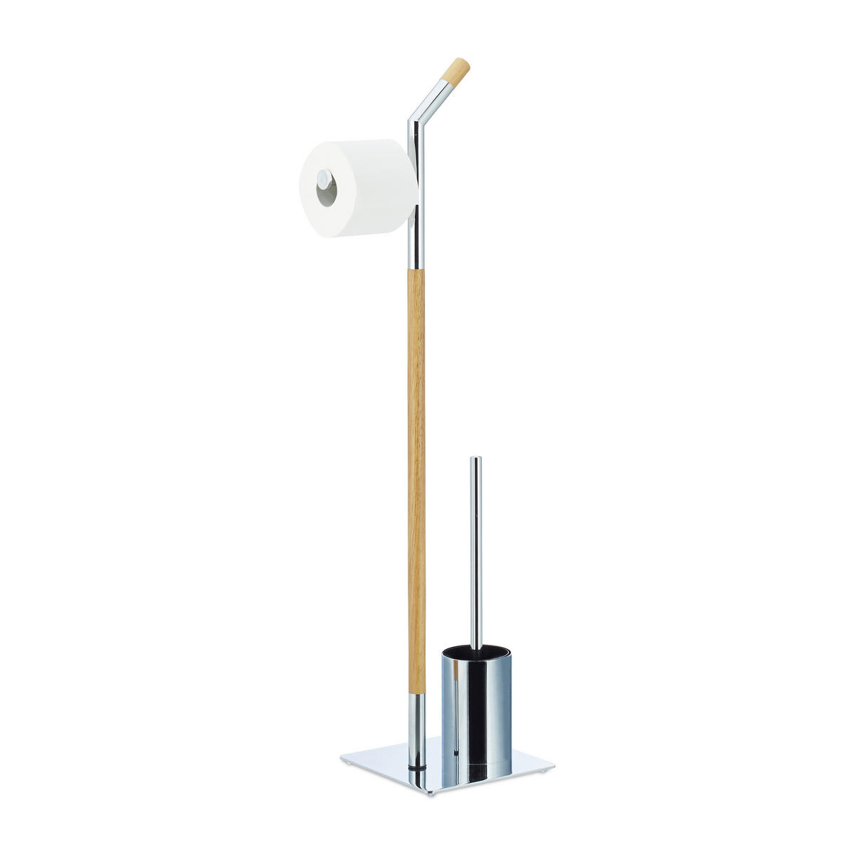 WC Garnitur - Multicolor, Holz/Metall (24/90/20cm) - Relaxdays