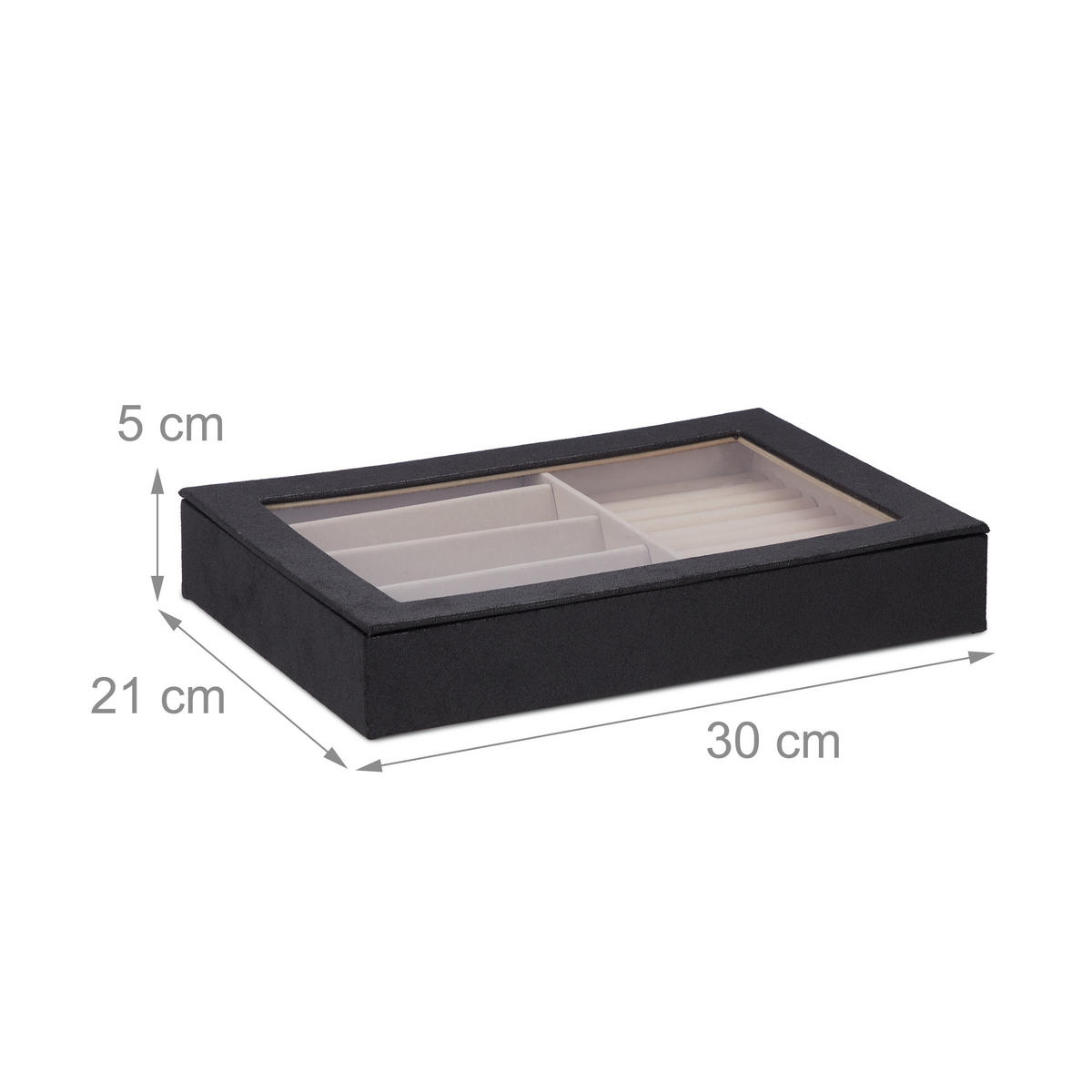 SCHMUCKKÄSTCHEN - Multicolor, Holzwerkstoff/Wellpappe (30/5/21cm) - Relaxdays