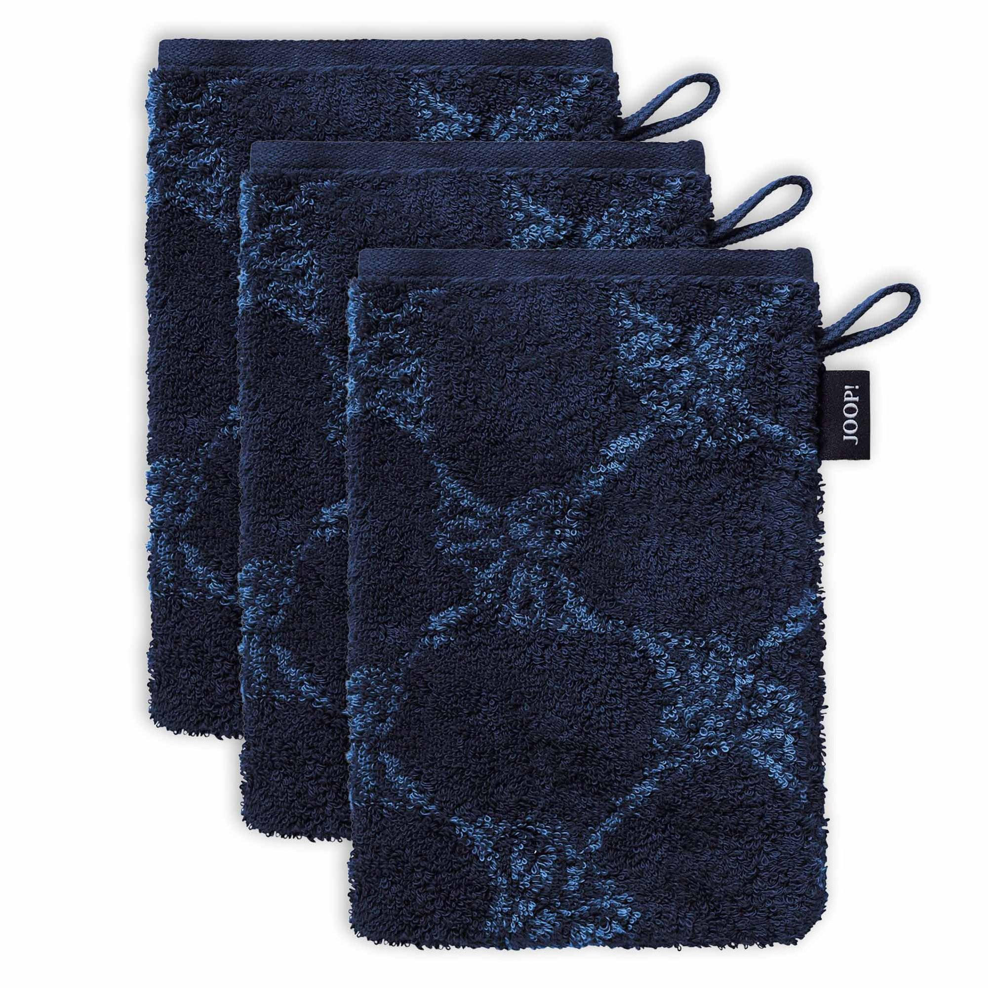 WASCHLAPPEN Unisex Doubleface Blau 3er Pack Baumwolle - Blau, Textil (25/35cm) - Joop!
