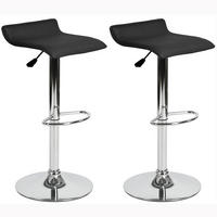 BARHOCKER 2er-Set Metallfüße, schwarz 65-86cm - Chromfarben/Schwarz, Metall (39/86/42cm) - Urban Meuble