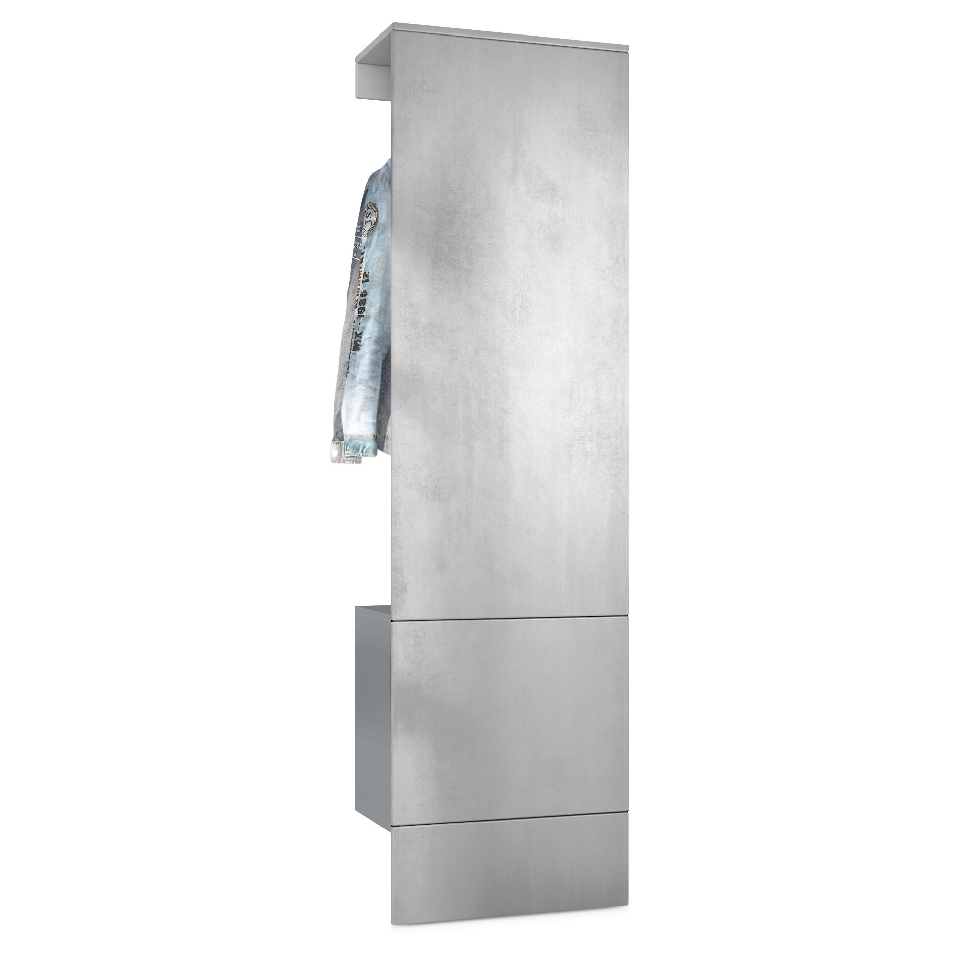 GARDEROBE Carlton Paneel in Beton Oxid Optik - Hellgrau, Holzwerkstoff (52/193/35cm) - Vladon