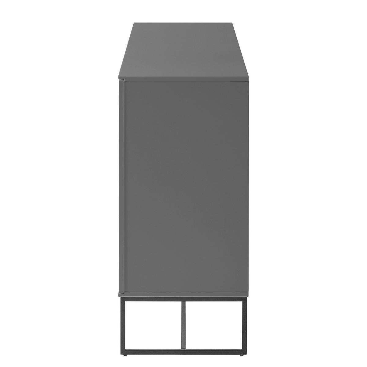 SIDEBOARD - Schwarz/Grau, Holzwerkstoff (186/86/40cm) - home24