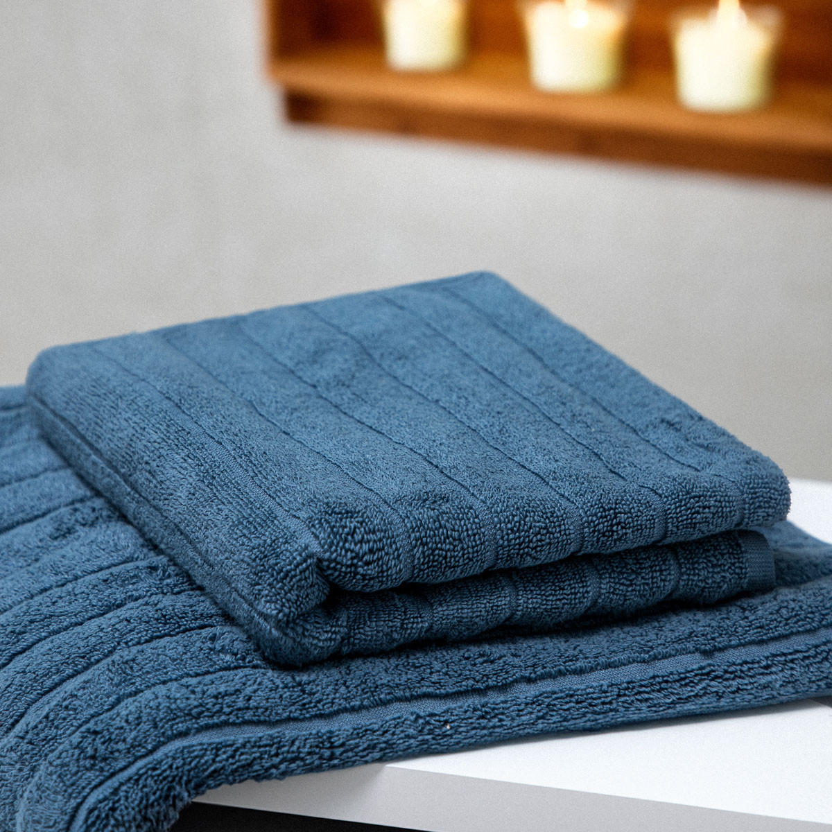 BADETUCH Astri blau 50/90 cm - Blau, Textil (50/90cm) - Homla
