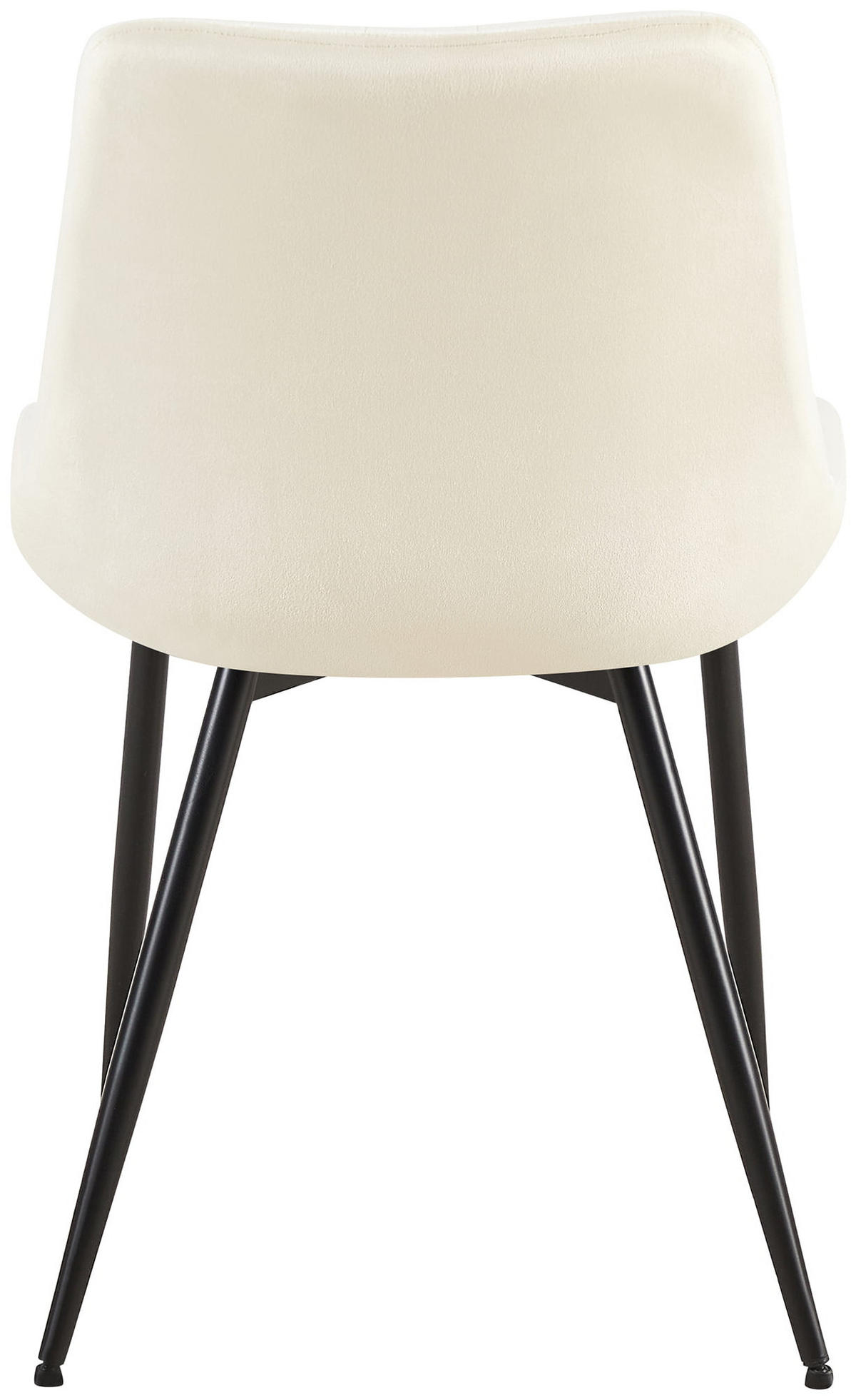 STUHL Samt creme - Creme/Schwarz, Textil/Metall (46/82/61cm) - CLP