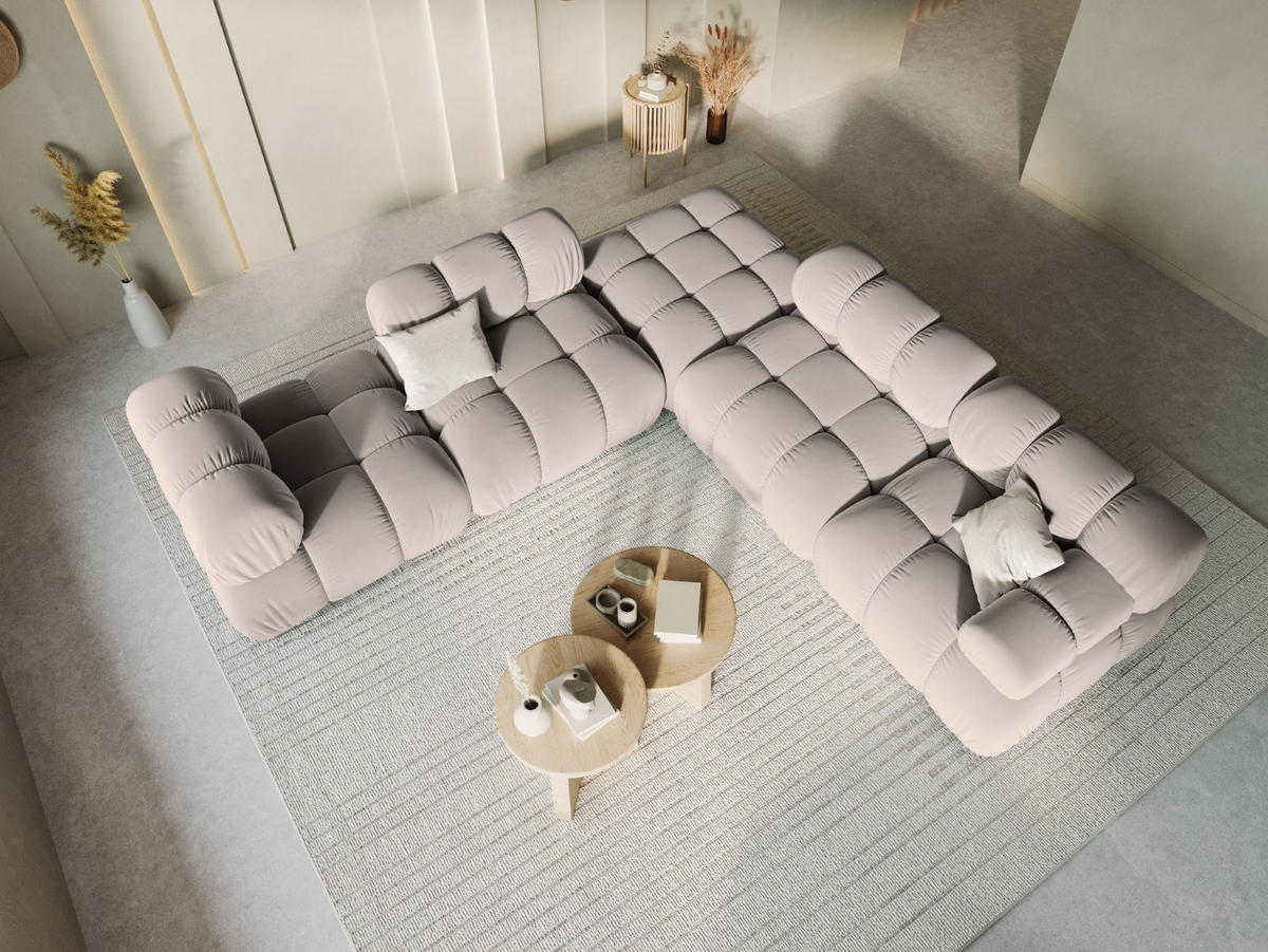 MODUL rechts Bellis aus Samt beige - Beige, Textil (94/70/94cm) - Micadoni
