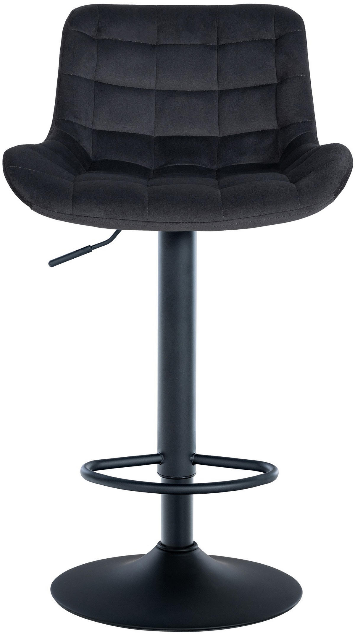 BARHOCKER Samt schwarz - Schwarz, Textil/Metall (48/81/54cm) - CLP