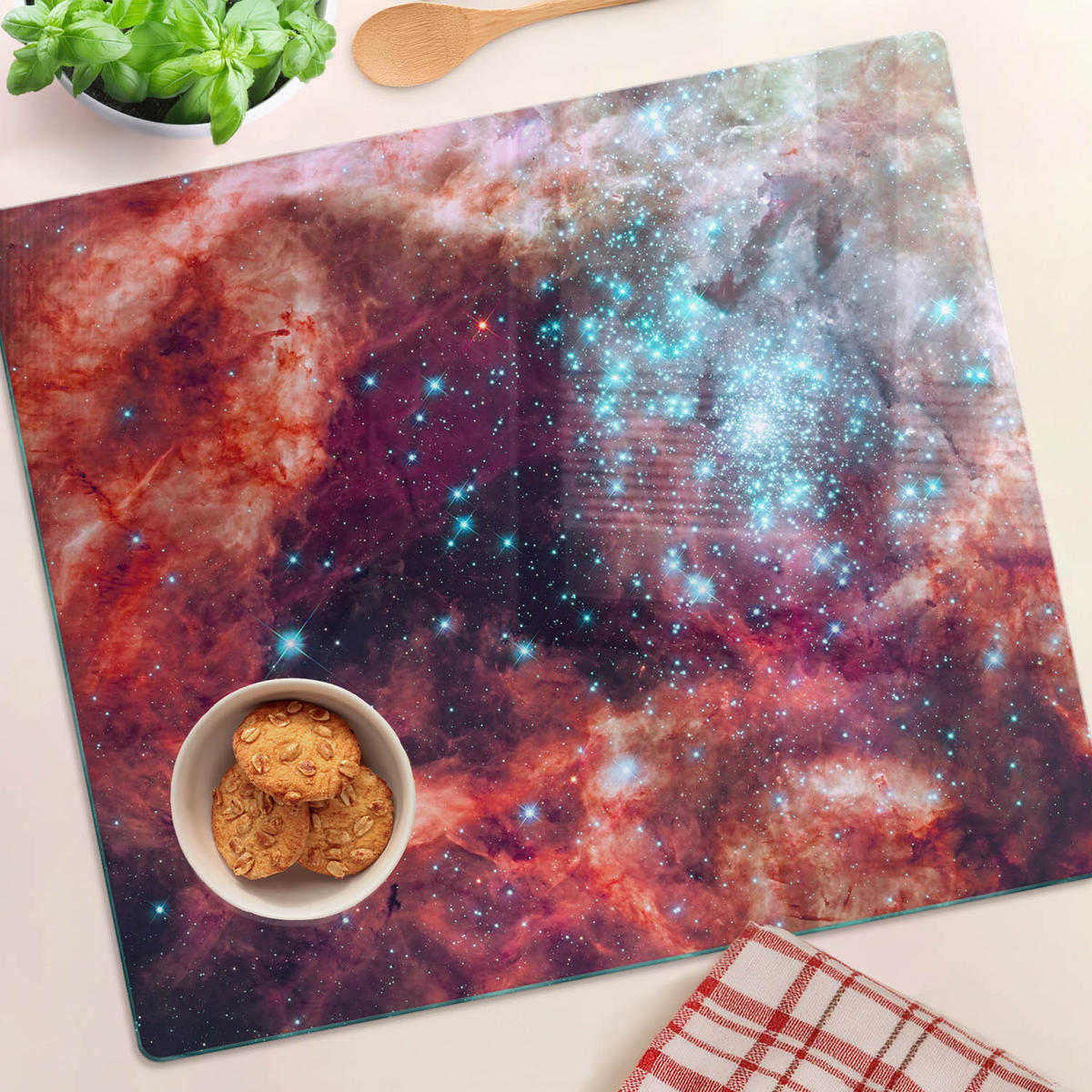 GLASPLATTE 60x52 cm Fiktion - Multicolor, Glas (60/0.4/52cm) - TULUP