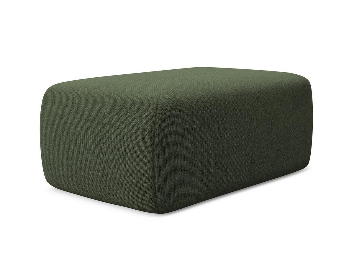 POUF Strukturstoff Stoff Grün - Schwarz/Olivgrün, Kunststoff/Textil (102/40/62cm) - Makamii