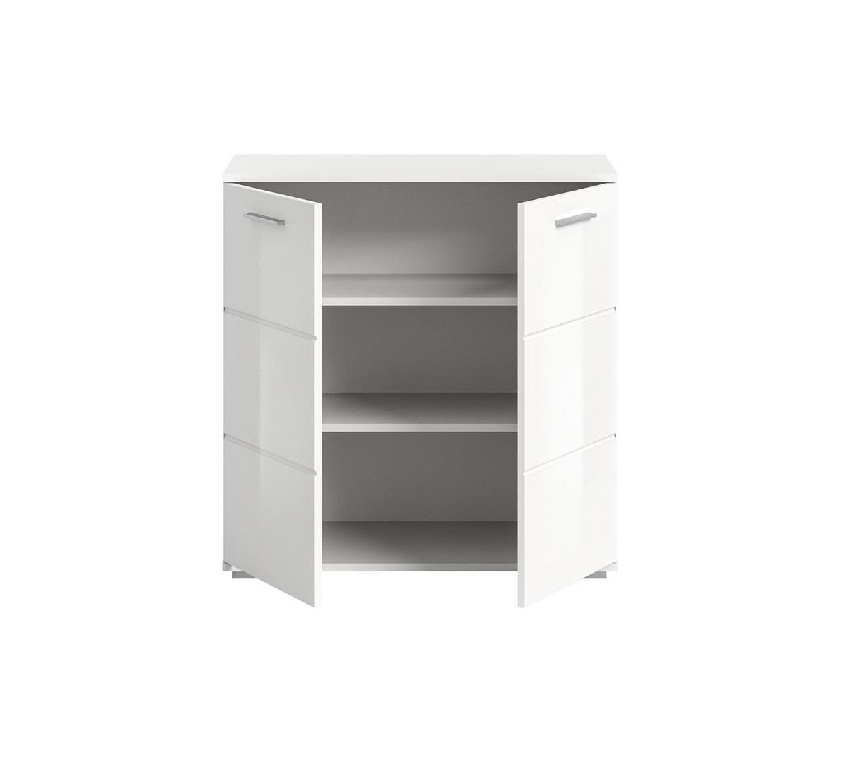 SIDEBOARD weiß - Silberfarben/Weiß, Holzwerkstoff/Kunststoff (80/83/37cm) - ebuy24