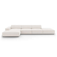ECKSOFA links Jodie aus strukturiertem Stoff leichtes beige 5 Sitzplätze - Beige, Textil (166/341cm) - Micadoni