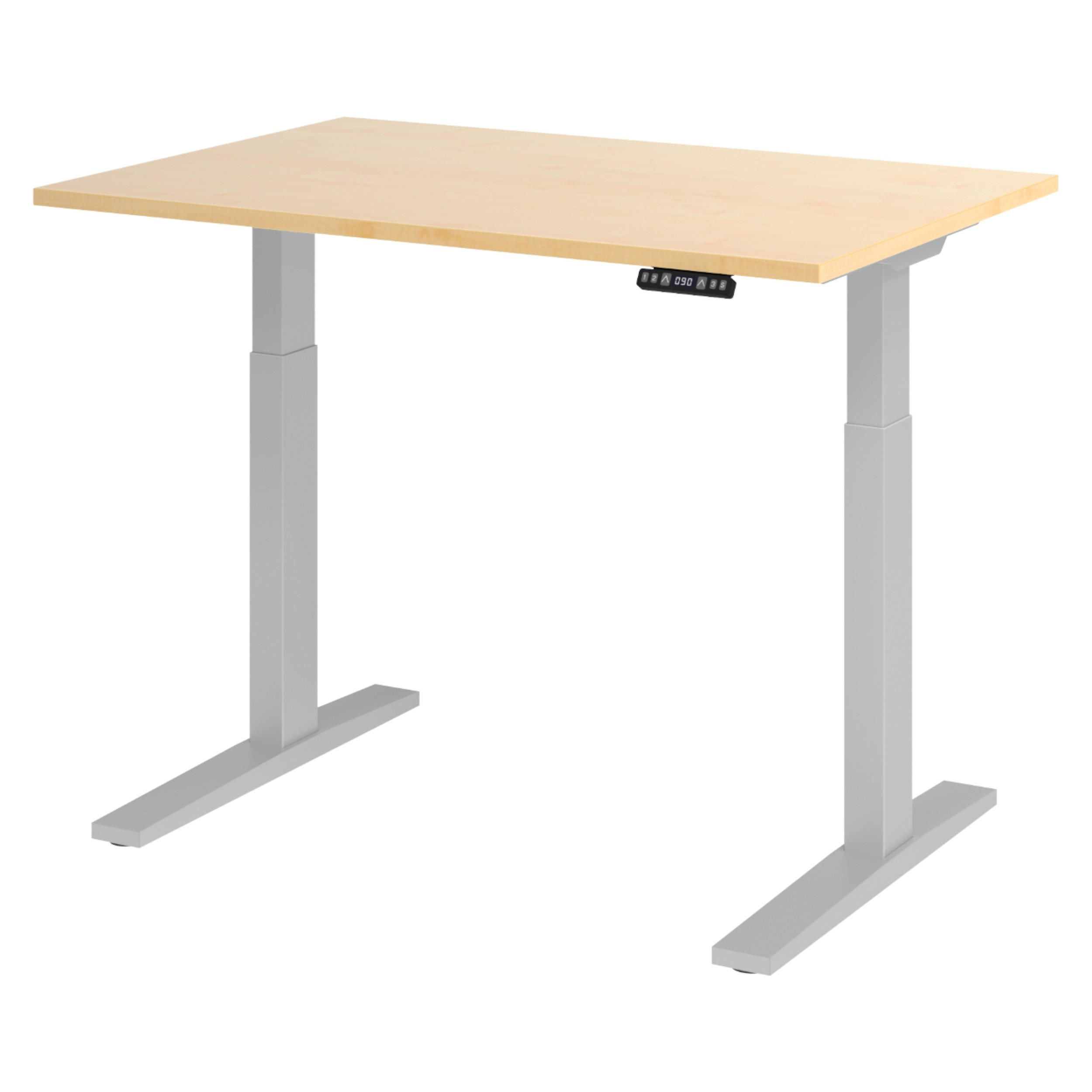 bümö Schreibtisch Ahorn, Silber 120x74x80 cm