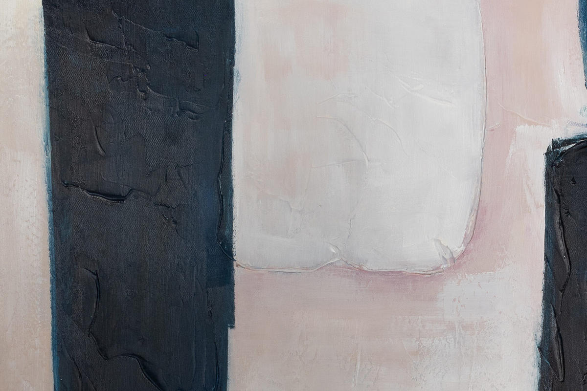 ACRYLBILD HANDGEMALT 75/100 cm - Beige/Schwarz, Holz/Textil (75/100cm) - KUNSTLOFT