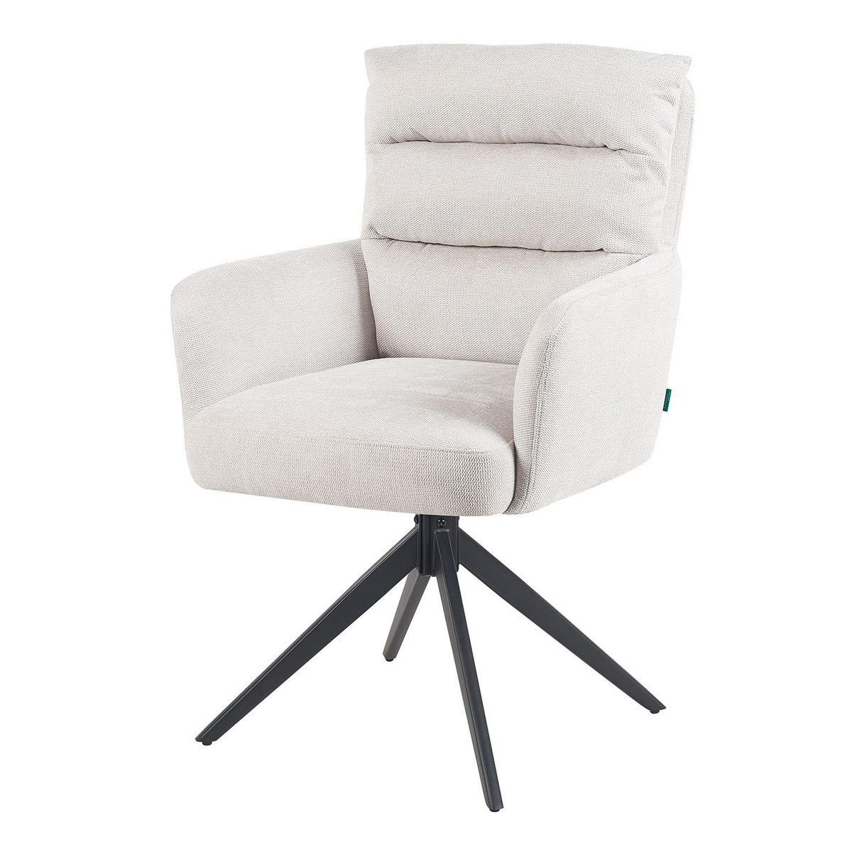 ARMLEHNSTUHL Mika-Alva - Creme/Schwarz, Textil/Metall (59/94/66cm) - DUBI Möbel