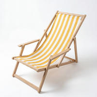 LIEGESTUHL - Akazie massiv / Webstoff - Gelb, Holz/Textil (63/88/102cm) - home24