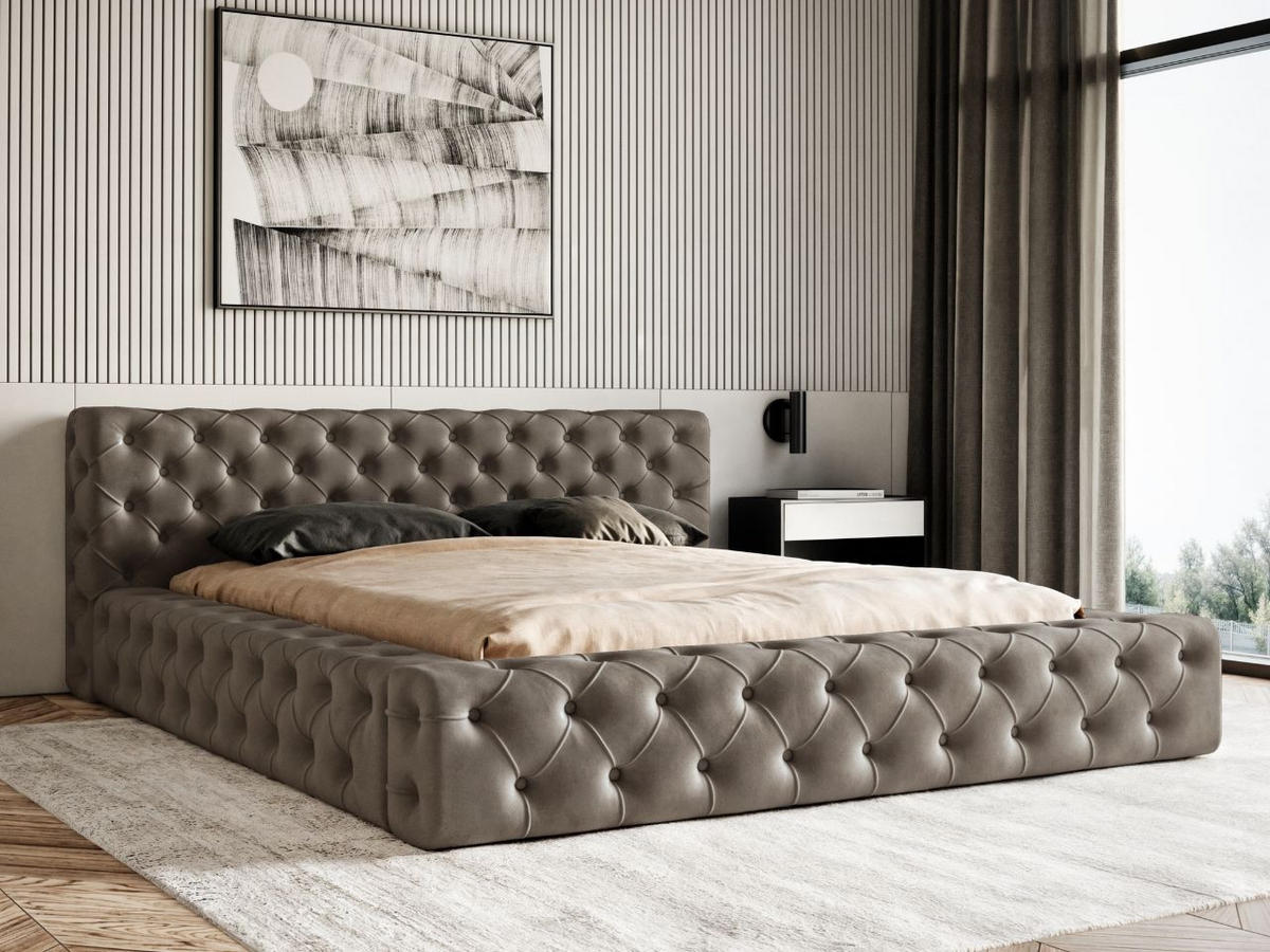 POLSTERBETT Palini 160x200 Braun - Braun, Textil (160/200cm) - Graingold