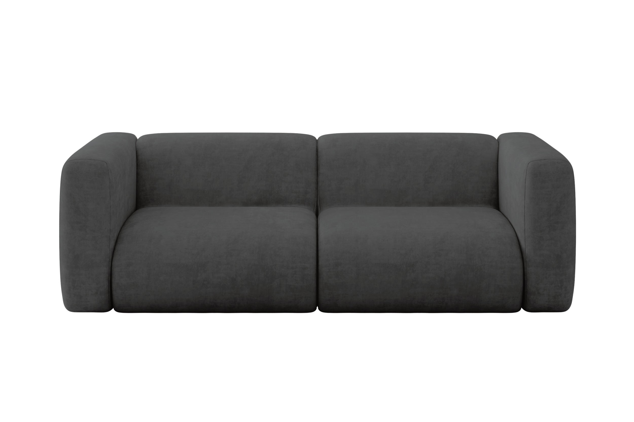 ALTDECOR MODULÁRNÍ pohovka MIRA-S1, 2místná, 228 × 89 × 70 cm, tmavě šedá, velur