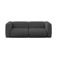MODULARES Sofa 2-SITZER MIRA-S1 228x89x70 Dunkelgrau cm Velours - Dunkelgrau/Schwarz, Holzwerkstoff/Kunststoff (228/70/89cm) - ALTDECOR