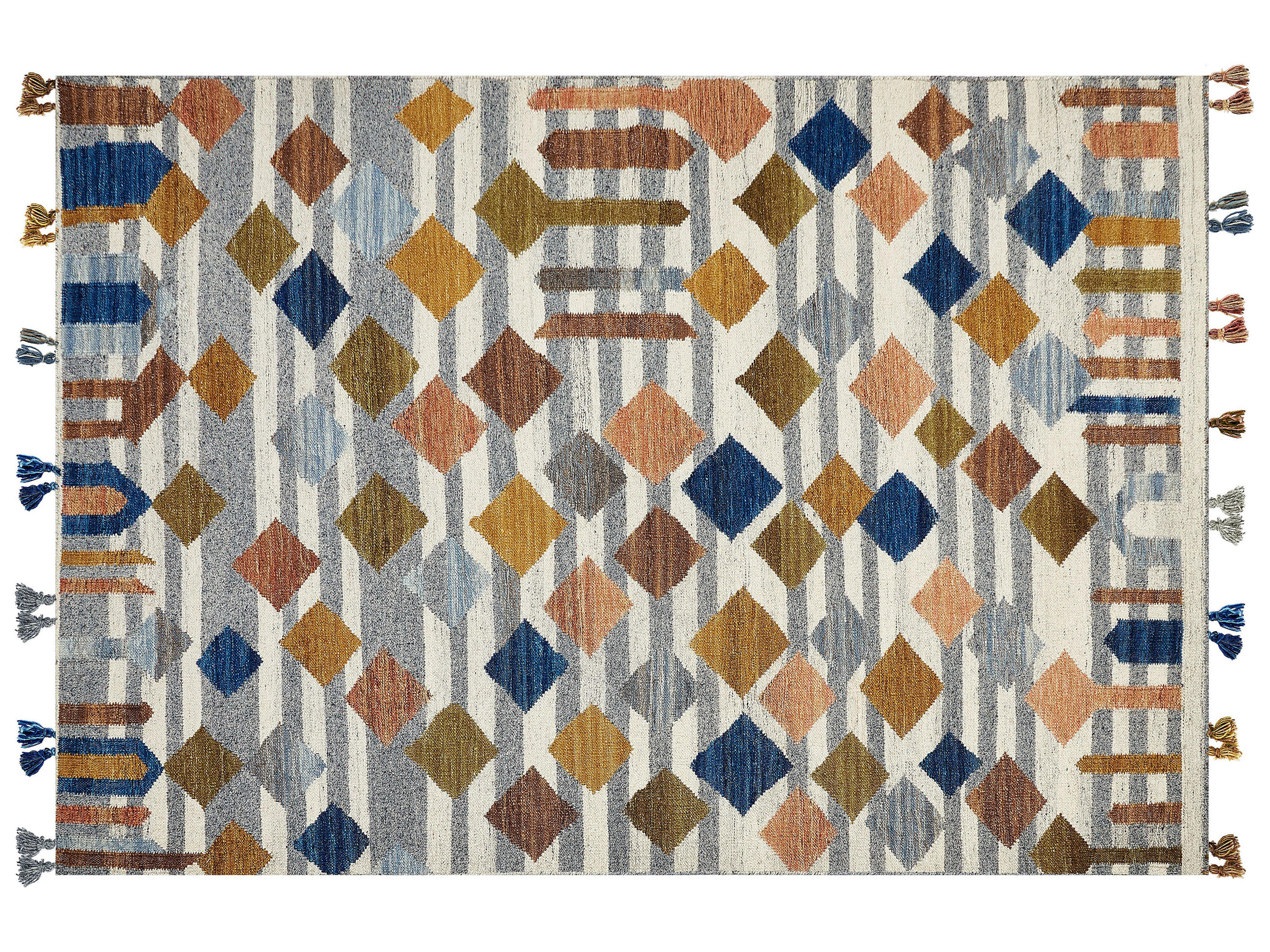 KELIM-TEPPICH Kasakh 230/160 cm - Multicolor, Textil (160/230cm) - Beliani