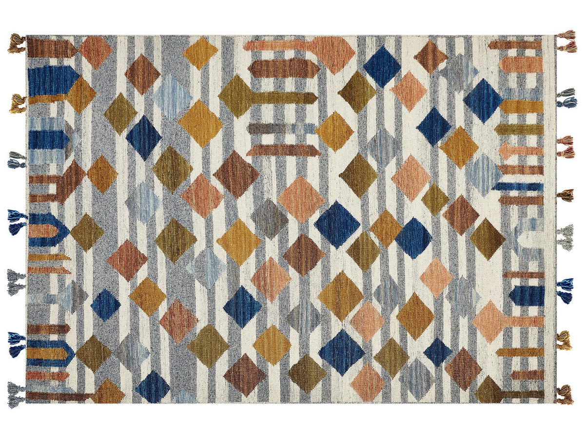 KELIM-TEPPICH Kasakh 230/160 cm - Multicolor, Textil (160/230cm) - Beliani