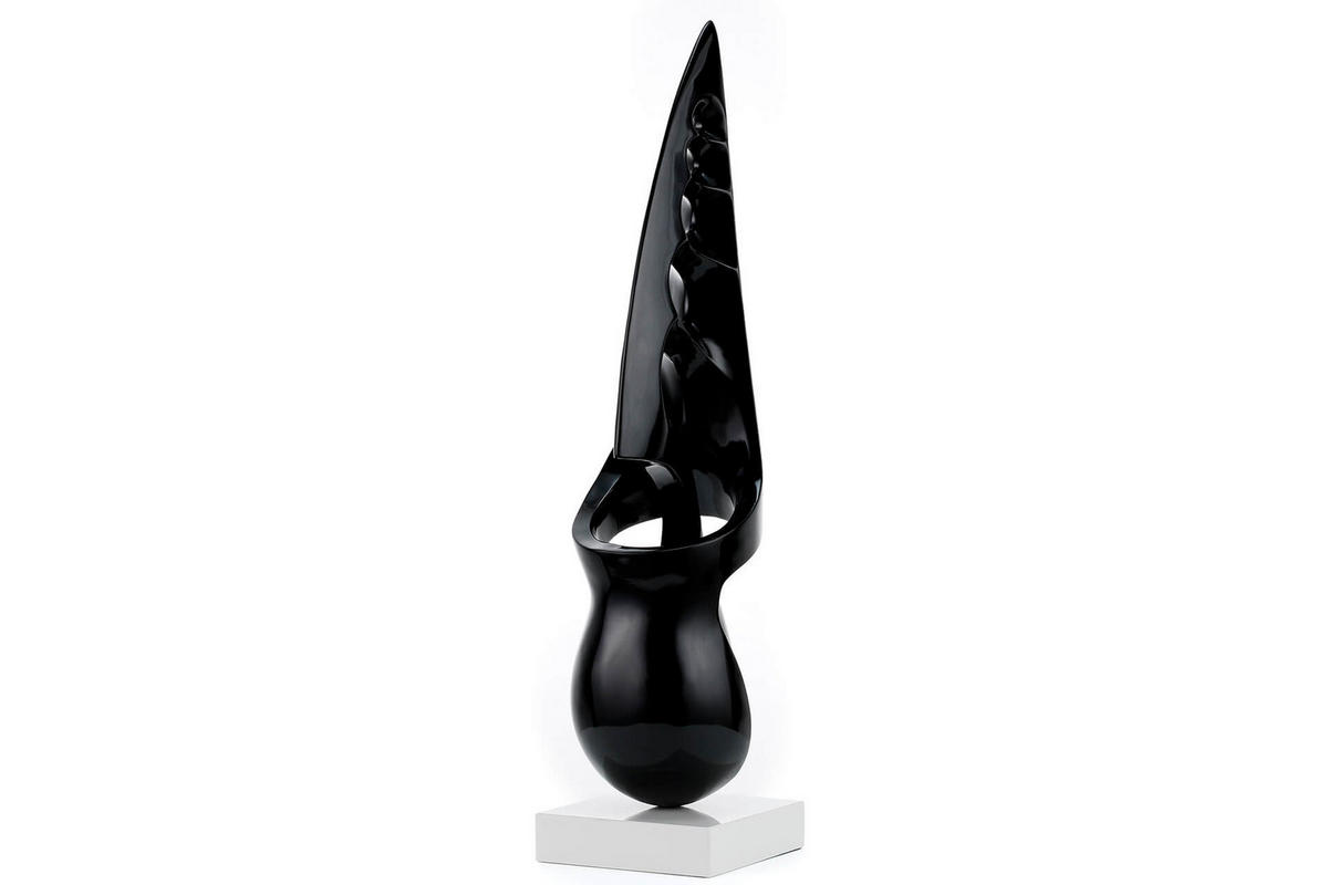 SKULPTUR Schwarz 15/56 cm - Schwarz, Stein (2.75/56/15cm) - KUNSTLOFT