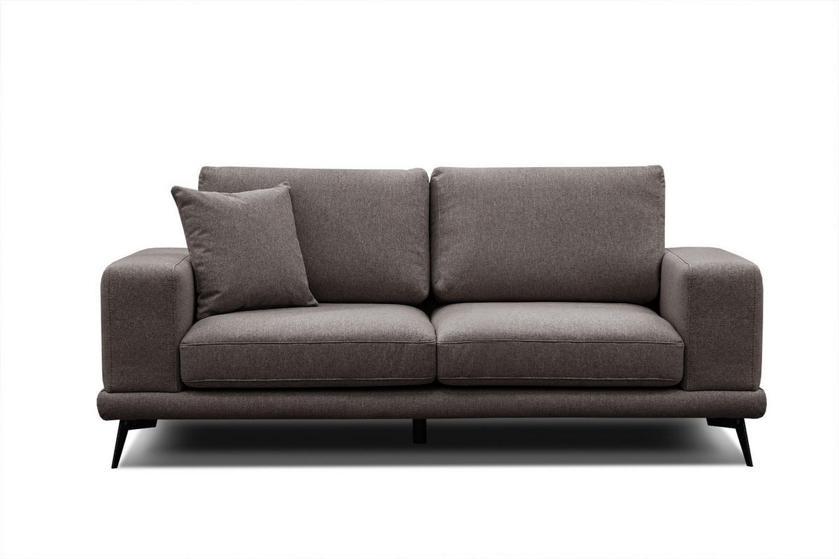 SOFA MEDIOLANE 2,5-Sitzer, braun - Braun, Holzwerkstoff/Textil (203/87/96cm) - Courtois Laville
