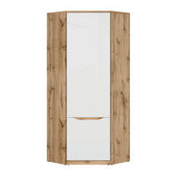 SCHRANK 1 Tür June Weiß und Holz - Weiß, Holzwerkstoff (78/198/79cm) - Petits-meubles