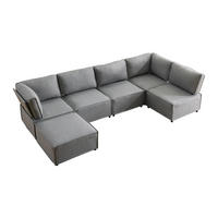 WOHNLANDSCHAFT DE-35016 flexibel kombinierbar Hellgrau - Hellgrau, Holzwerkstoff (152/77/308cm) - ComfortXL