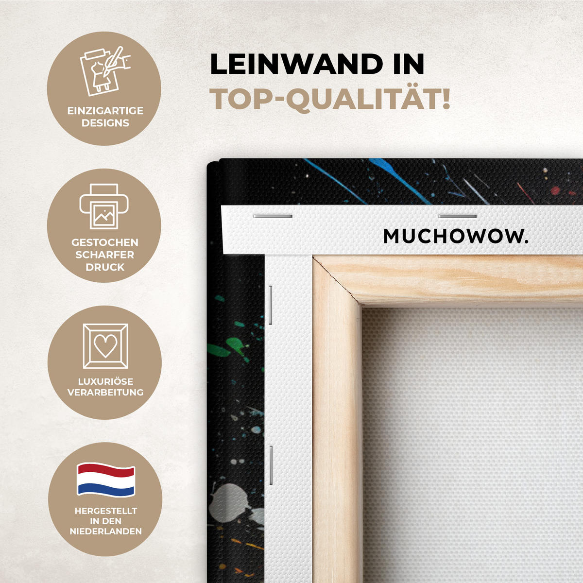 LEINWANDBILD Fußball - Farbe - Farben - Schwarz - Weiß Wandbilder 80x60 cm - Weiß, Textil (80/60cm) - MuchoWow